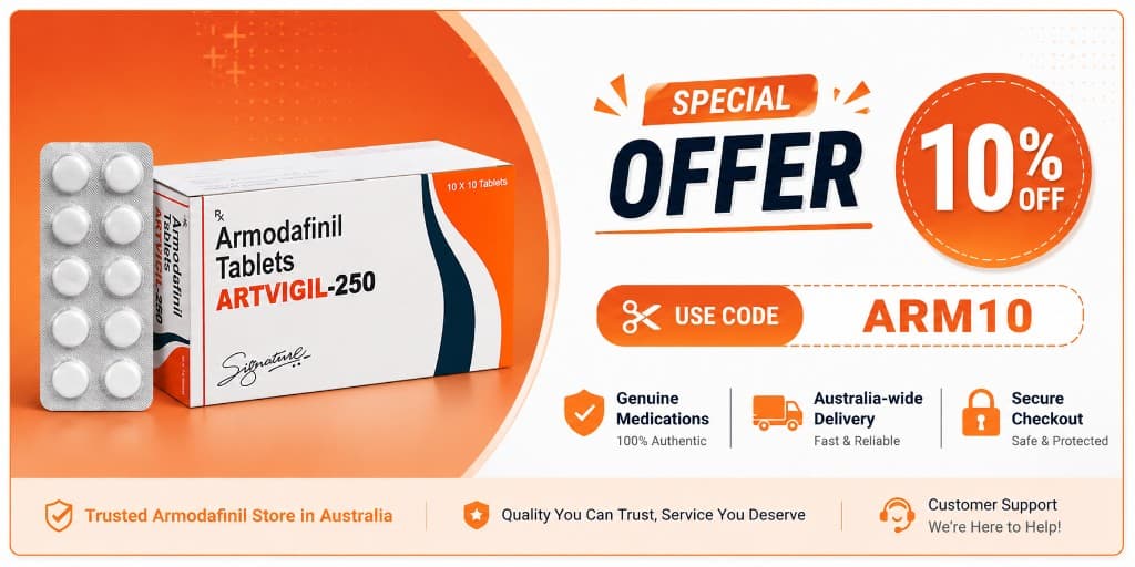 Armodafinil 250Mg – Artvigil 250Mg  - special offer, 10% off with code ARM10, Australia-wide delivery